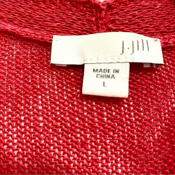 J. Jill Linen-blend Open Knit Cardigan Sweater Duster Large Longline Lagenlook - Picture 9 of 14